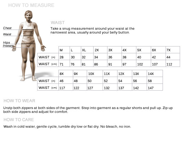 Underworks Power Shaper Size Chart