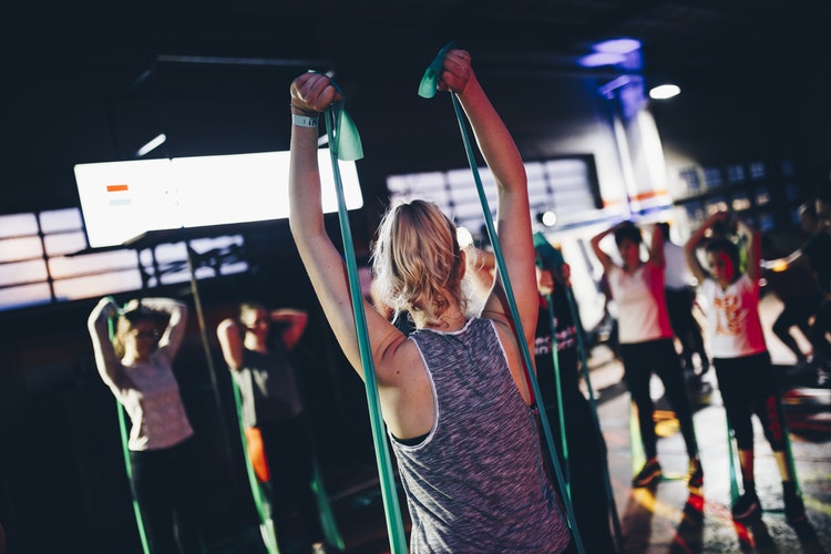 woman working out at the gym