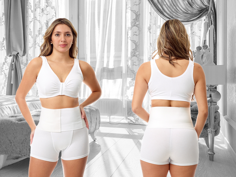 Underworks Post Delivery Abdominal Binder body shaper 6-inch with Velcro Closure 3728