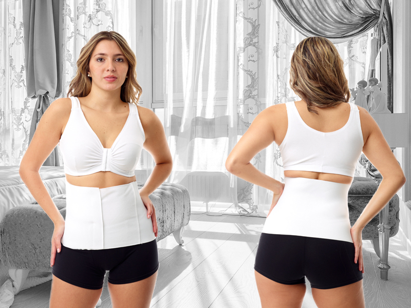 Underworks Post Delivery Abdominal Binder body shaper 9-inch with Velcro Closure 3732