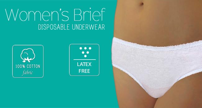 Underworks Womens Disposable 100% Cotton Underwear - For Travel- Hospital Stays- Emergencies