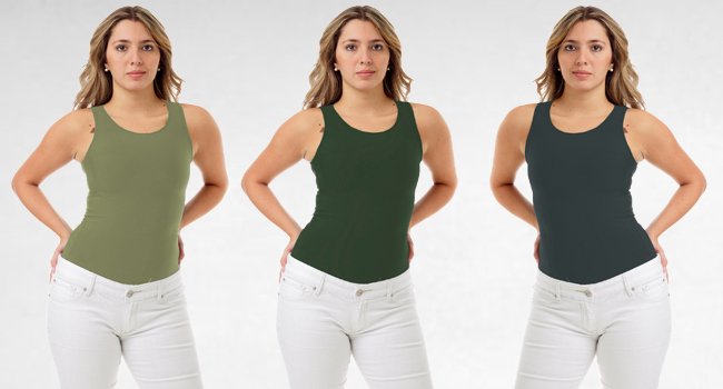 Underworks Womens Ultra Light Cotton Spandex Compression Tank Top Minimizer 4732