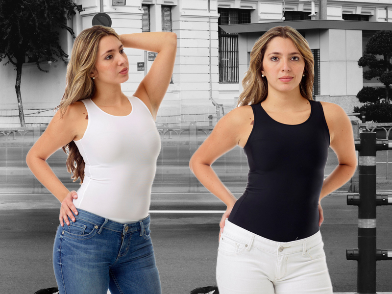 Underworks Womens Ultra Light Cotton Spandex Compression Tank Top Minimizer 4732