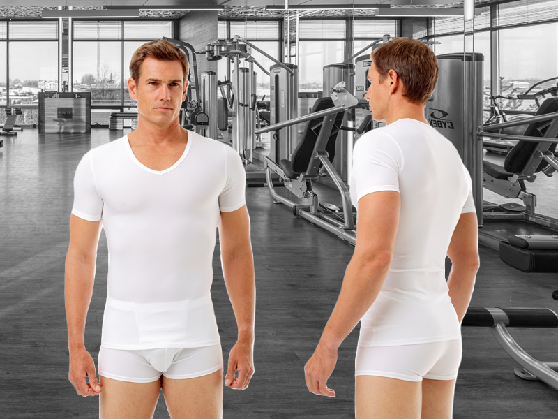 Underworks Microfiber V-Neck Compression Performance T-Shirt FTM Chest Binder 478