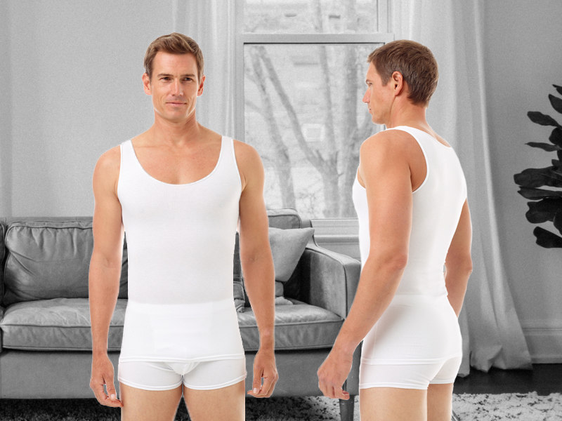 Underworks Mens Cotton Performance Compression Tank Top - for Workouts, Slimming, Undershirt 573