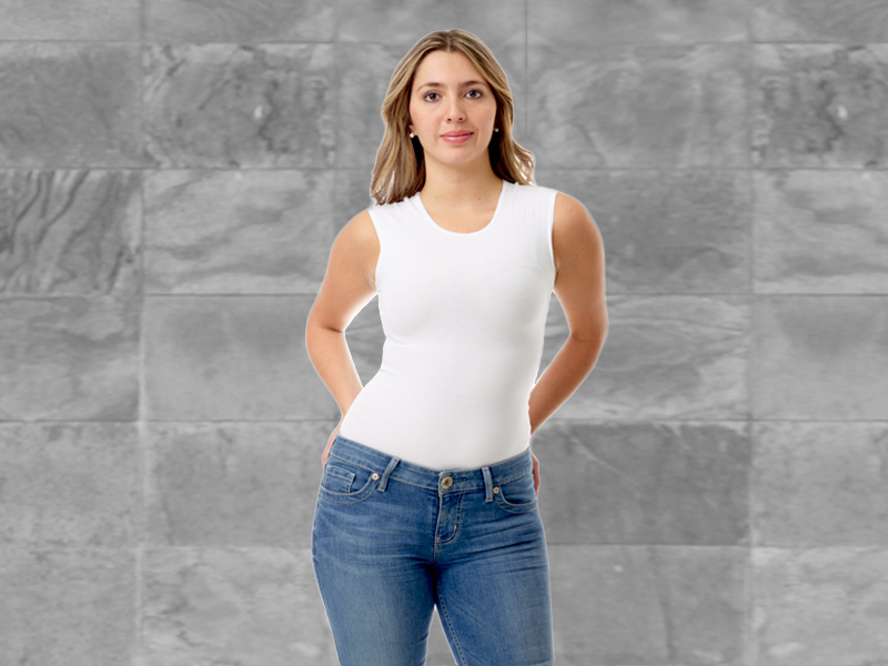 Underworks Women's Ultra Light Cotton Sleeveless Compression Minimizer Top 5942