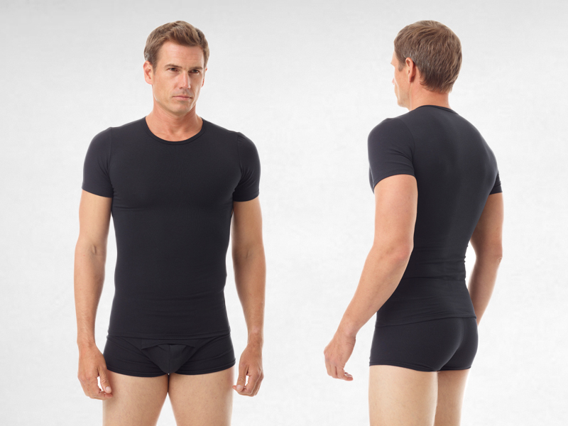 Underworks Cotton Compression Spandex Crew Neck Short Sleeve Performance T-Shirt 598