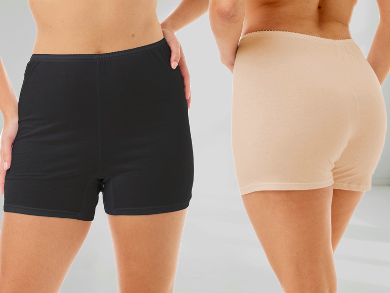 Underworks USA Women's 100% Cotton Cuff Leg 5-inch Inseam Bloomers Pettipants 3-Pack 8334