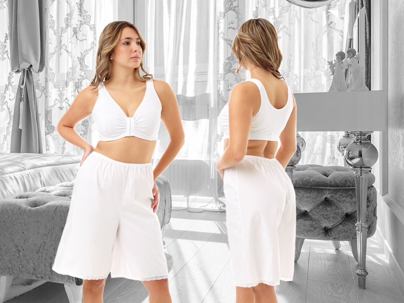 Underworks Women Woven Cotton Pettipants Underwear 9-inch Inseam 8437