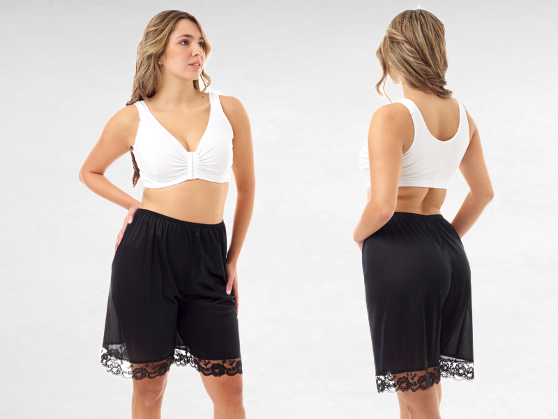 Underworks USA Pettipants Nylon Culotte Slip smooth and comfortable Bloomers Split Skirt 9-inch Inseam - 8481