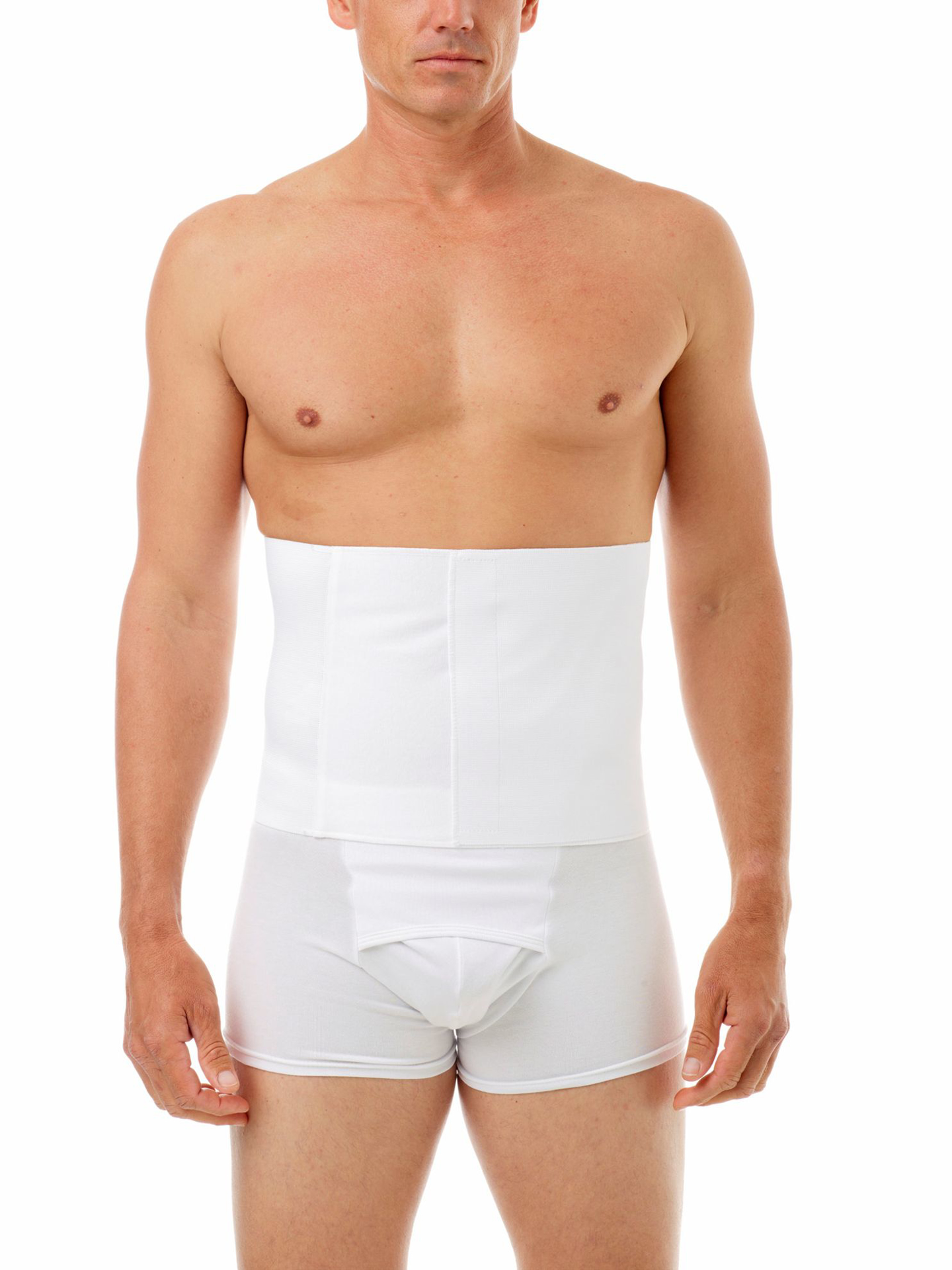 Underworks 9-inch Tummy Trimming Belt with Velcro closure - White - S