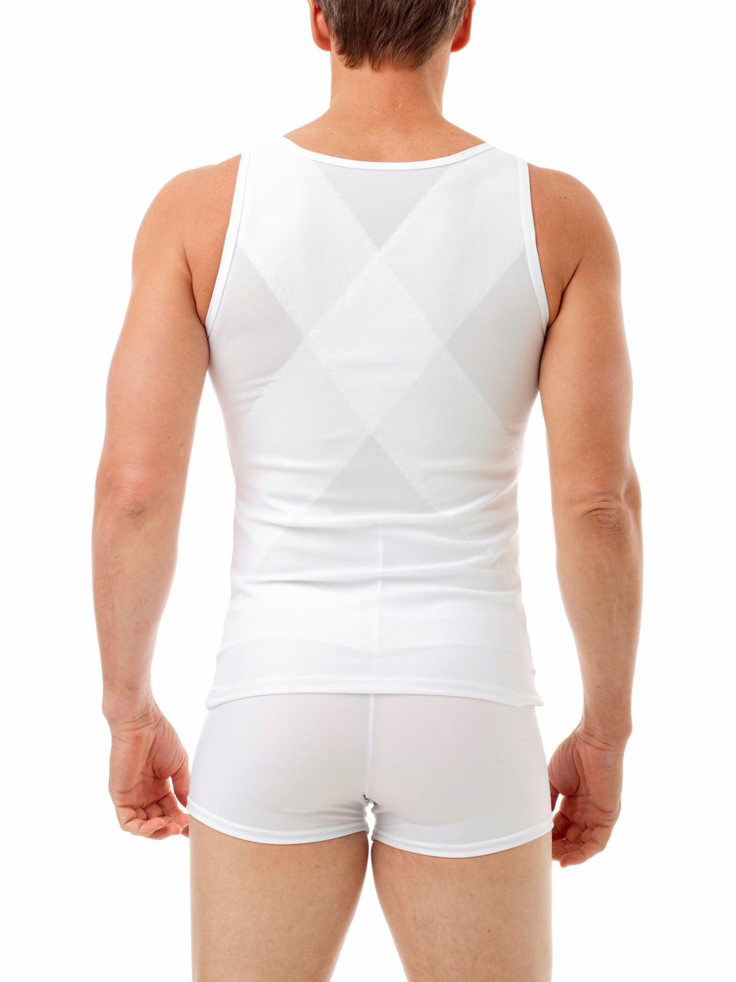 Underworks Mens Posture Corrector Compression Shirt - White - S