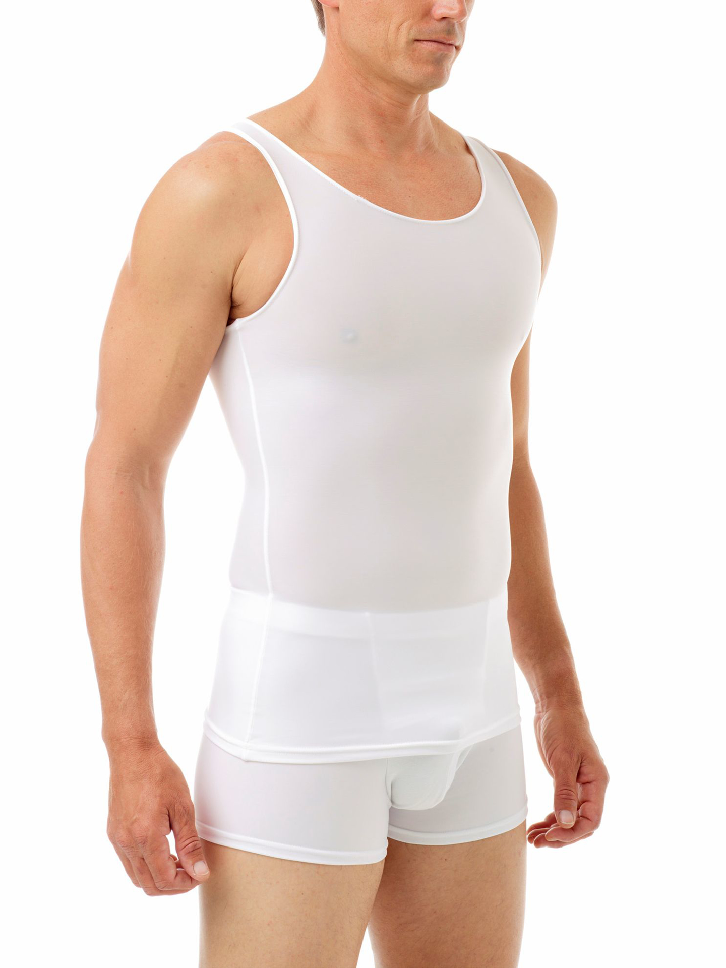 UK Slimming Compression Undershirt for Men Pull Me In Hold In Male Girdle Corset 