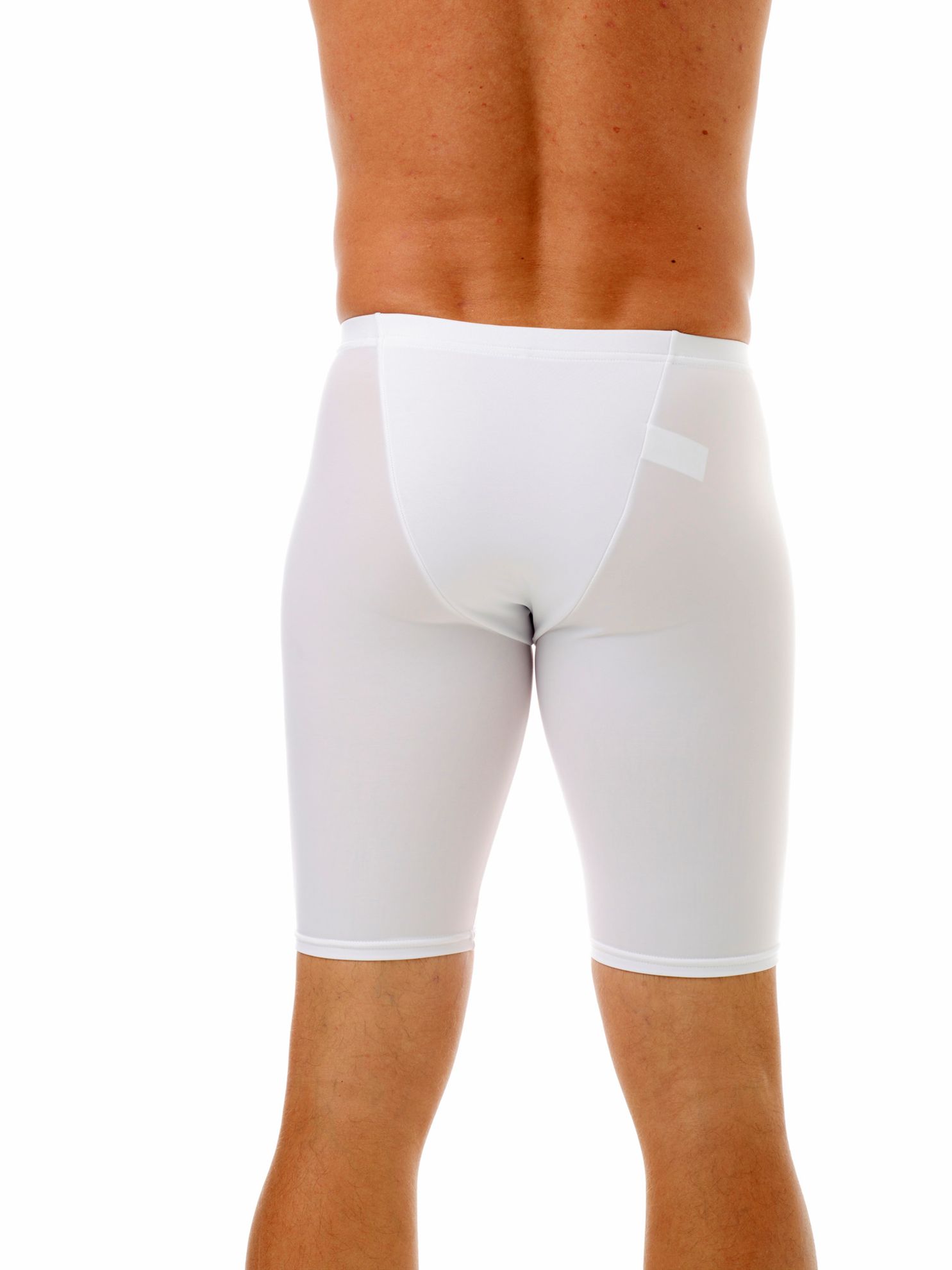 Underworks Mens Light Compression Padded Boxers - White - S