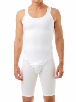 Underworks Vulvar Varicosity and Prolapse Support Boy-Leg Brief with Groin  Compression Bands and Hot & Cold Therapy Gel Pad, White Small 