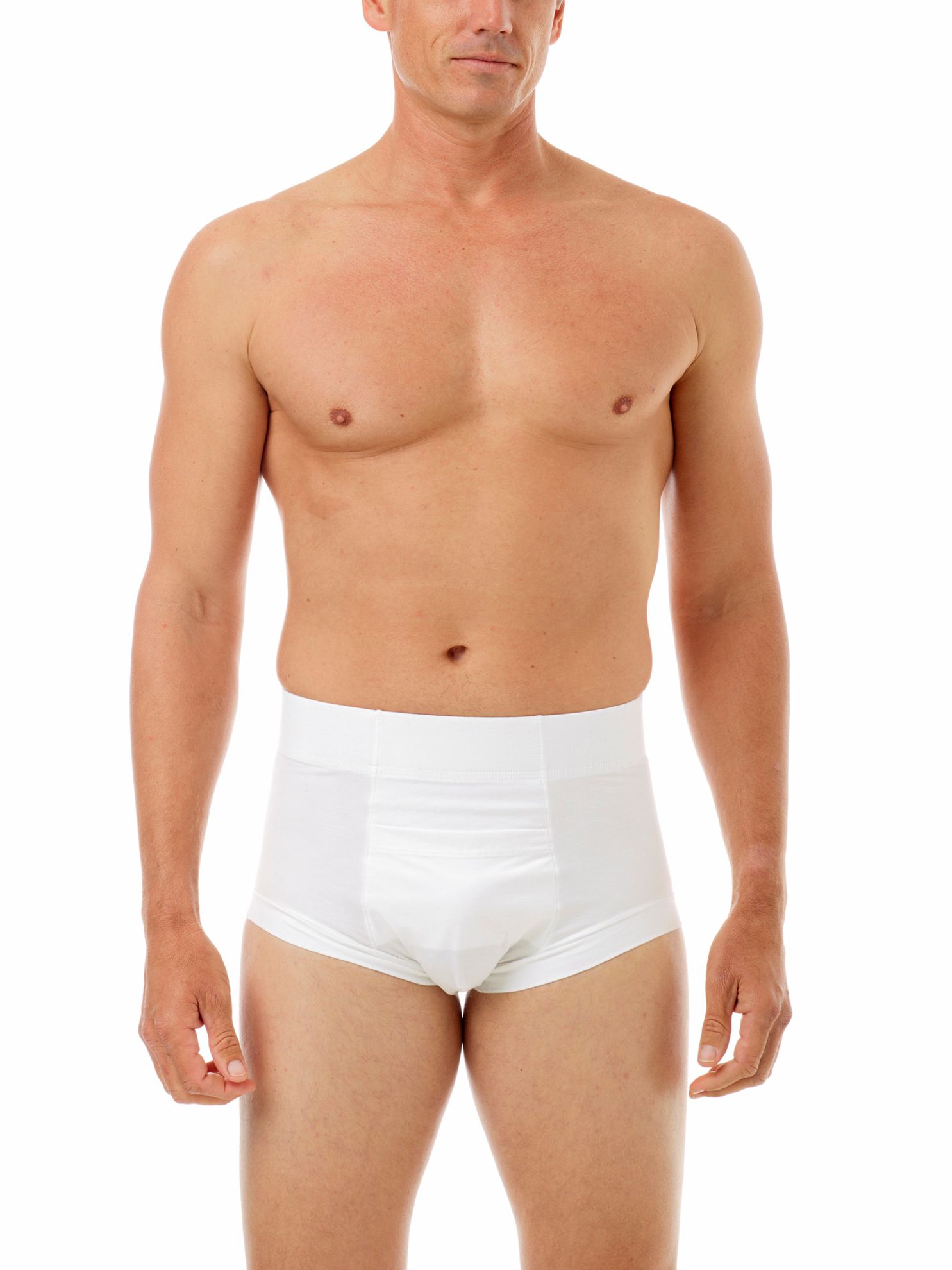 Underworks Manshape Mid-Rise Cotton Spandex Support Brief - White - M