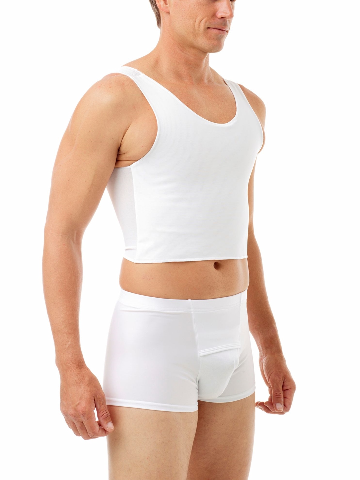 Tri-top Chest Binder - provide maximum comfortable and extreme chest  binding.. Men Compression Shirts, Girdles, Chest Binders, Hernia Garments