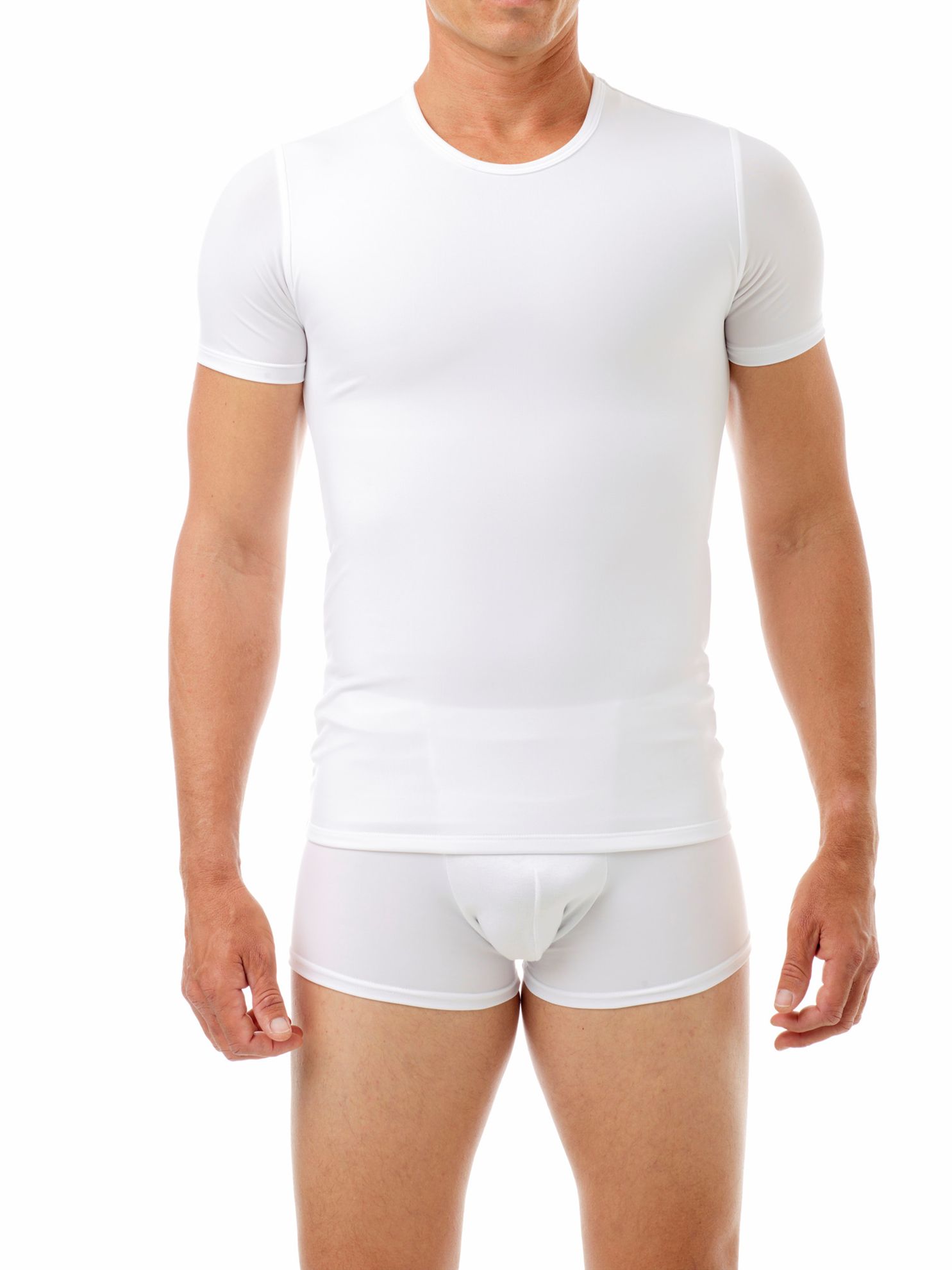 SPANX Cotton Spandex Crew Bright White SM at  Men's Clothing store