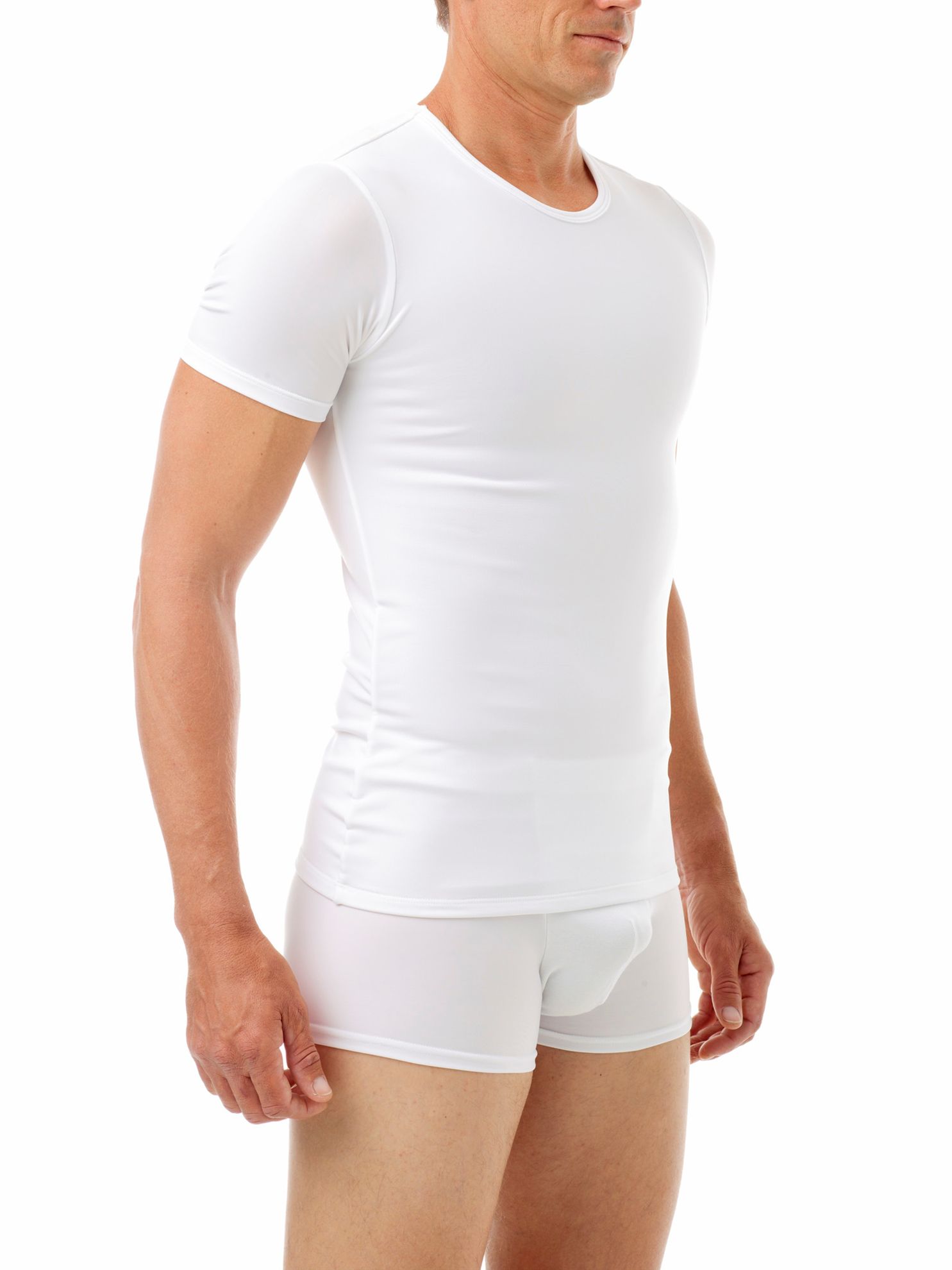 Microfiber Concealer Crew. Men Compression Shirts, Girdles, Chest ...