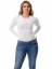 Picture of Womens Ultra Light Cotton Spandex Compression Crew Neck Top Long Sleeves
