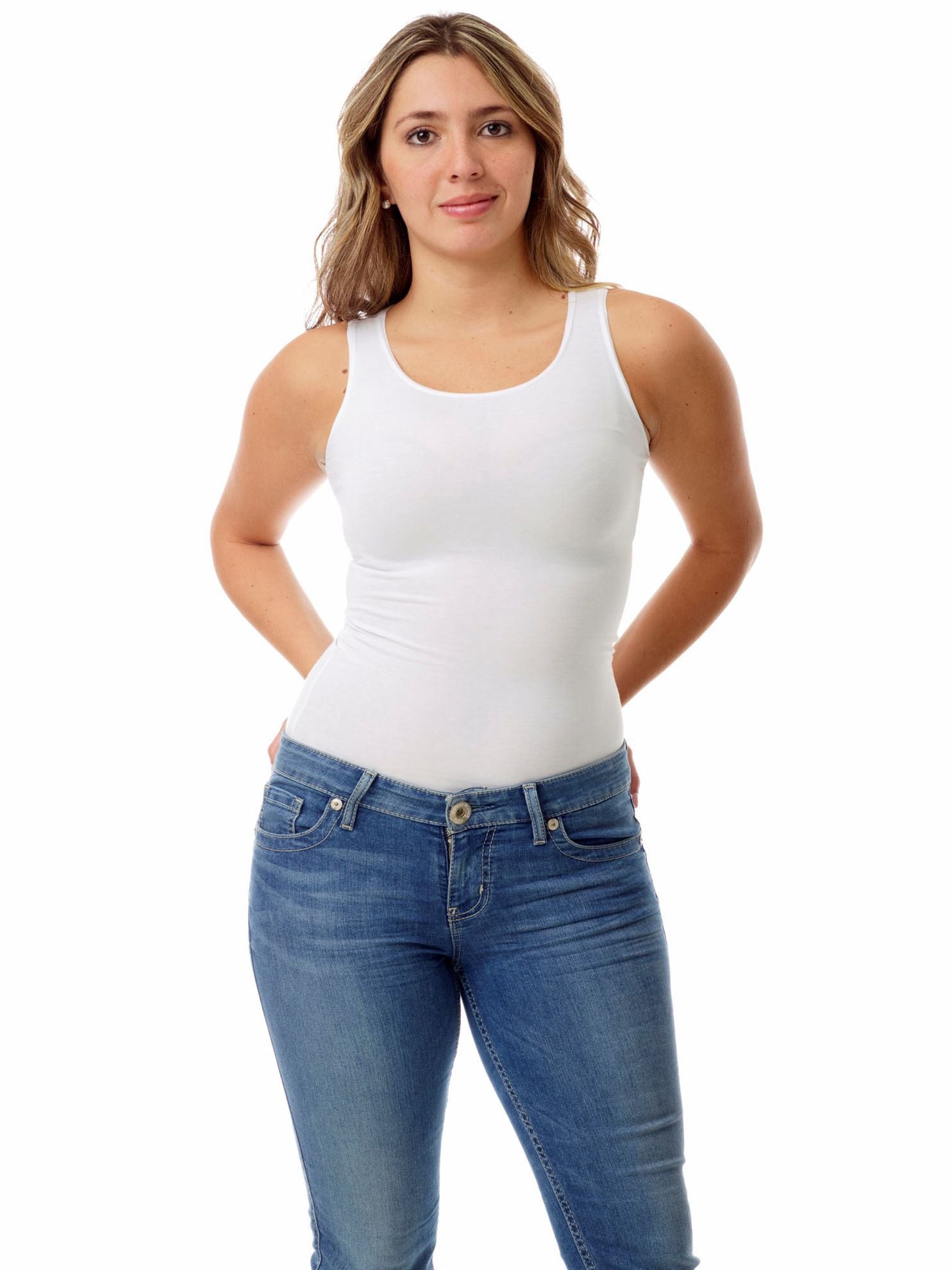Underworks Womens Ultra Light Cotton Spandex Compression Tank, Women's, Size: Small, White