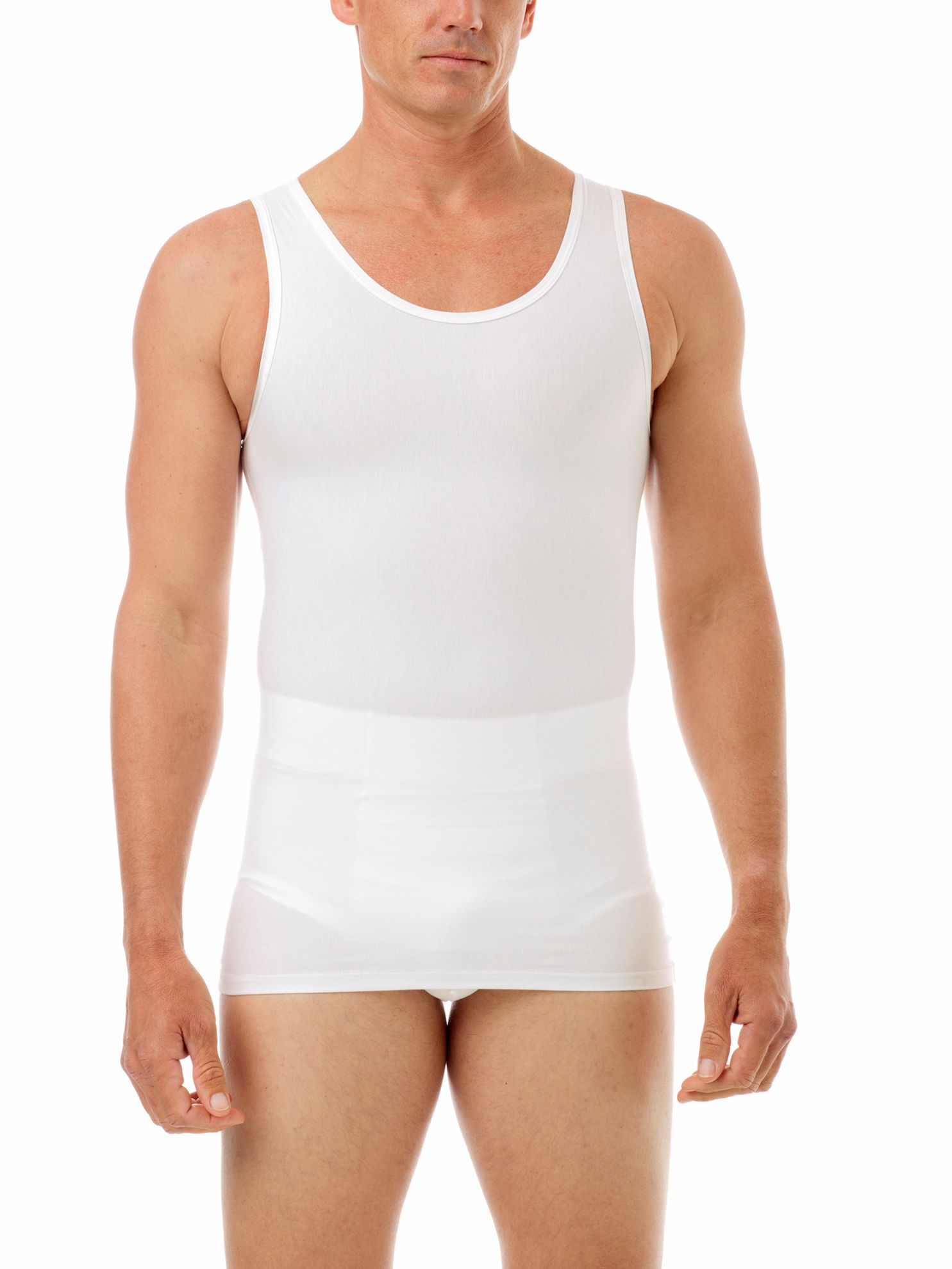 Underworks Mens MagiCotton Compression Tank - White - XS