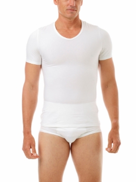 Buy Underworks Mens Extreme Gynecomastia Chest Binder Girdle T-Shirt 2X  White at