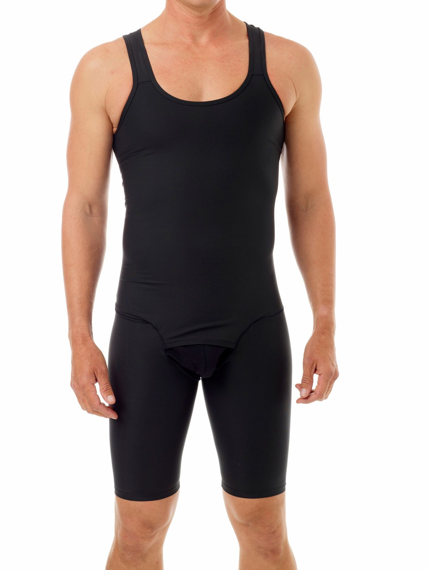 Mens Body Shapers Men Slimming Shaper Zipper Black Chest