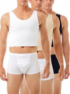 Buy Underworks Mens Extreme Gynecomastia Chest Binder Girdle T-Shirt 2X  White at