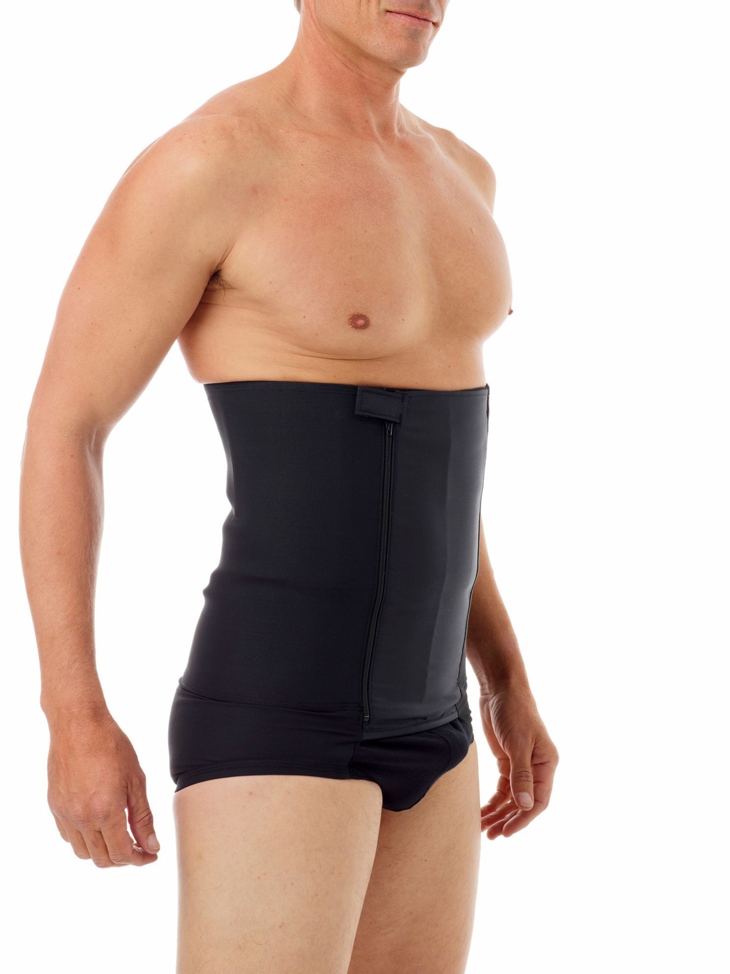 Underworks 12-Inch Belly Buster Zip-n-Trim Men’s Compression Underwear -  Black - S