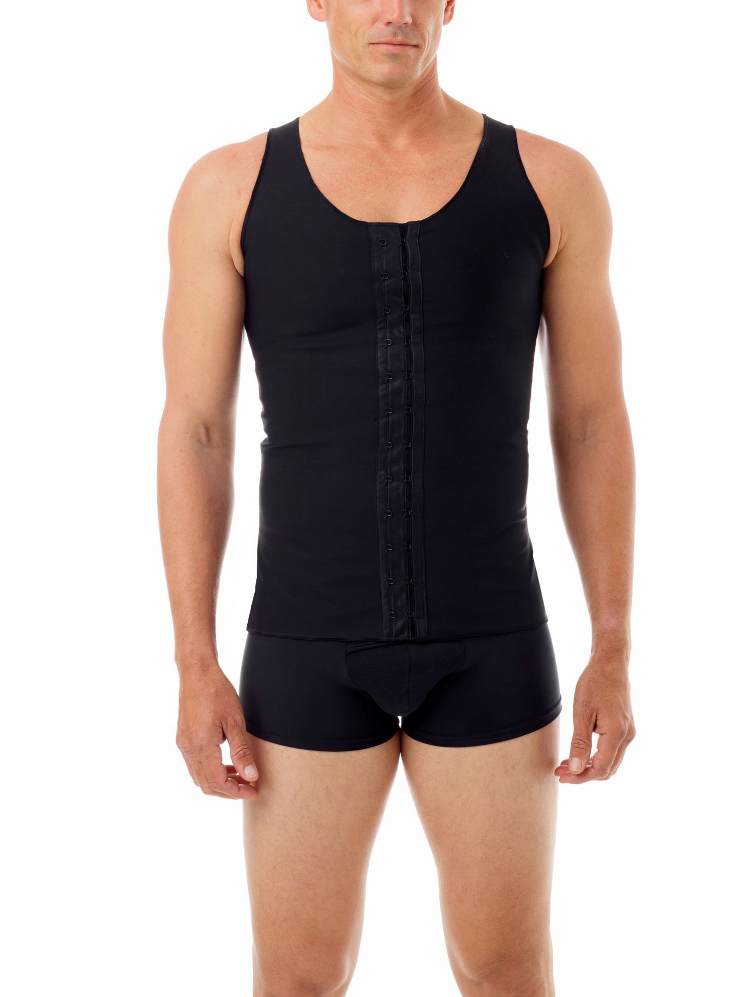 Underworks Mens Power Compression Post - Surgical Vest - Black - XS