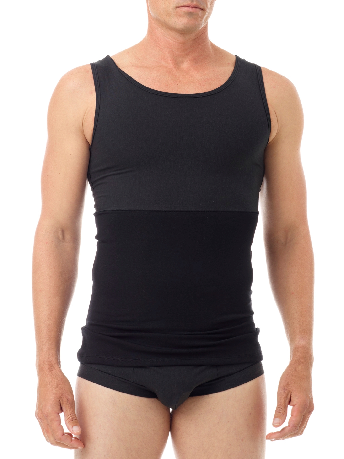 Underworks Mens Extreme Gynecomastia Chest Binder V-Tank Top X-Small Black  at  Men's Clothing store: Athletic Underwear