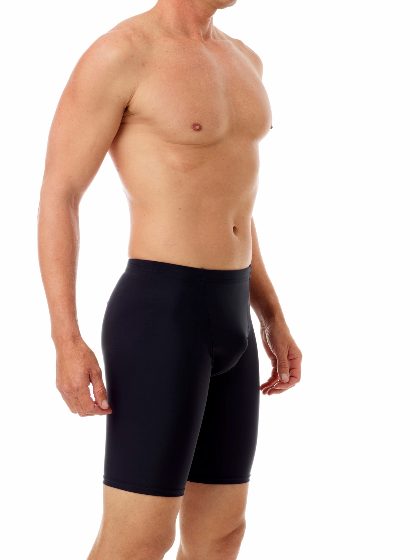 Underworks Mens Microfiber Compression Shorts - Black - XS