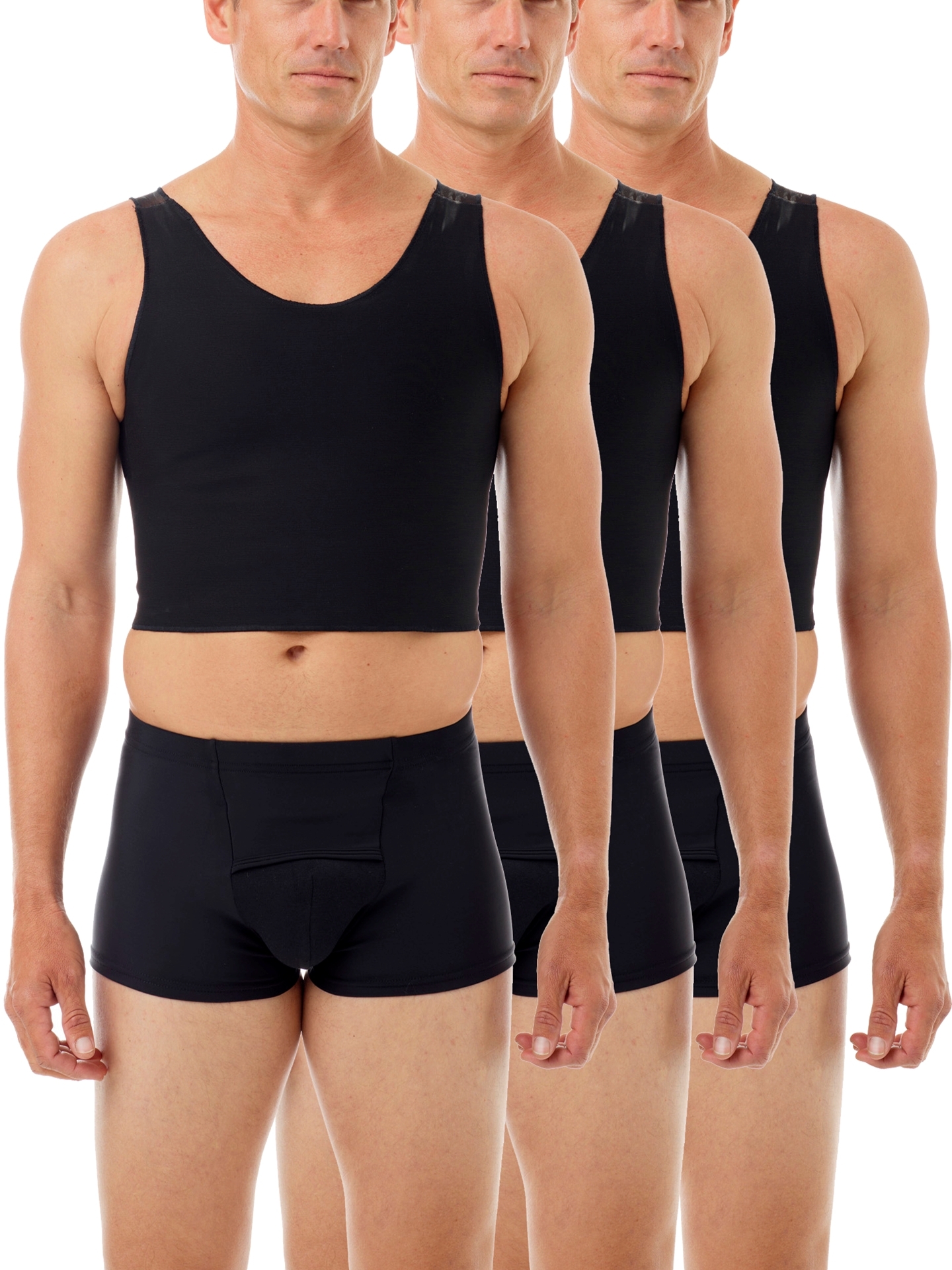 Underworks Tri-Top Chest Binder, Extreme Compression Tank Top. Men