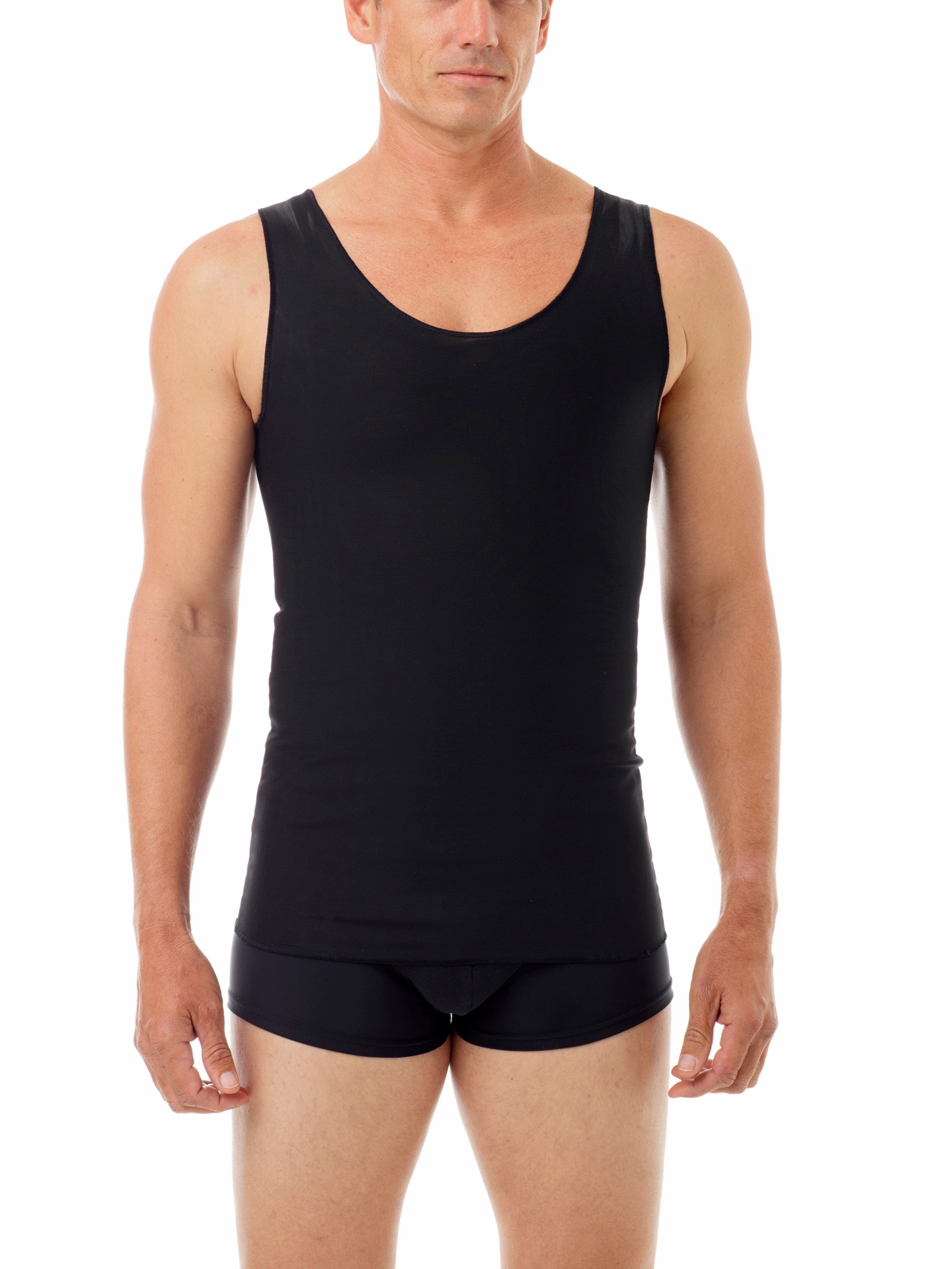 Underworks The Cotton Lined Power Chest Binder Compression Tank - Black - XS