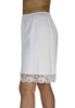 Underworks Women Cotton White Split Skirt with Lace