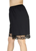 Underworks Women Cotton Black Slip Bloomers With Lace