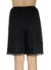 Underworks Women Cotton Knit Laced Black Culotte Slip