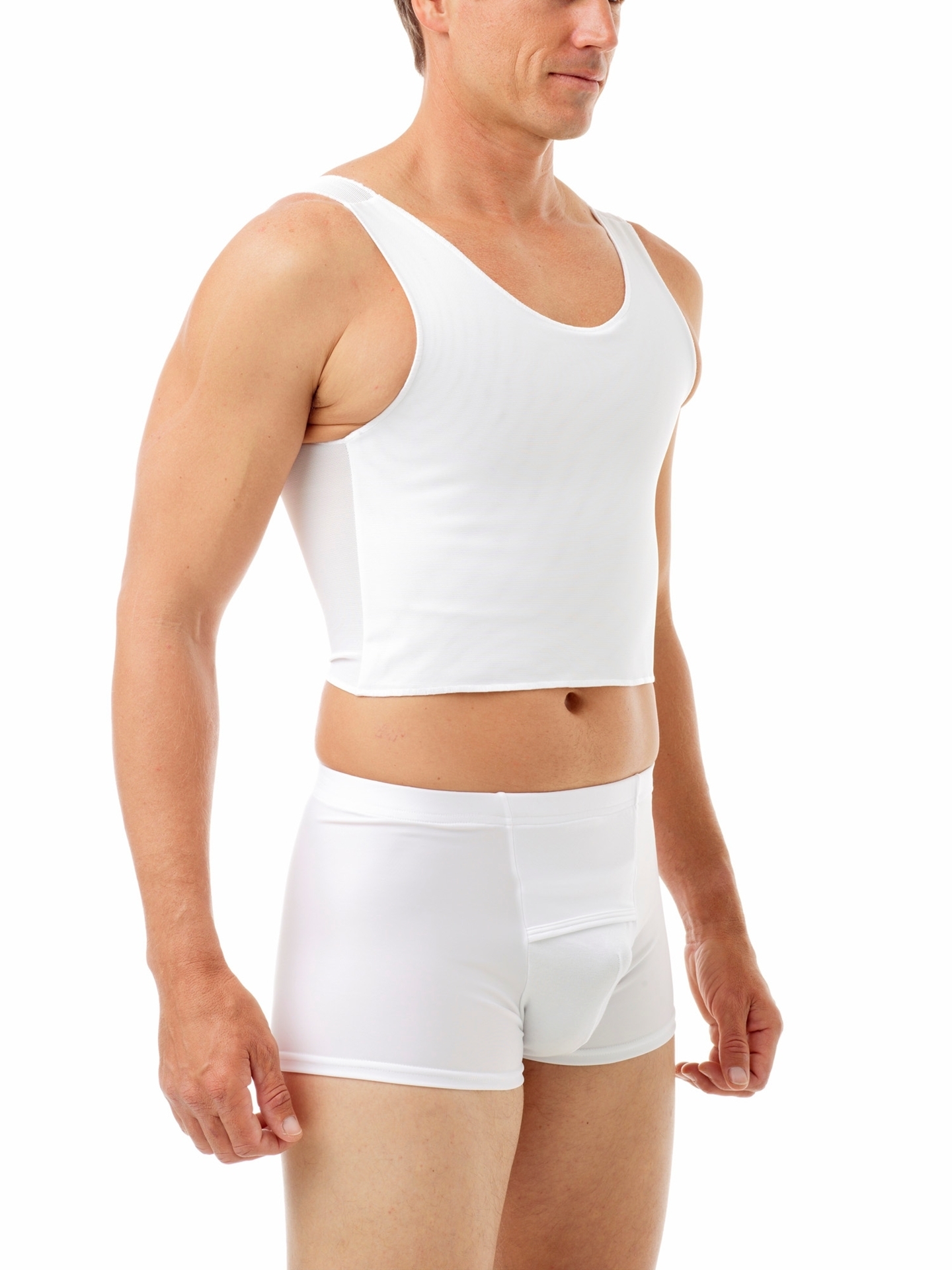 The Cotton Lined Power Chest Binder Top. Men Compression Shirts