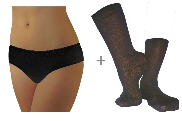 Underworks 10 Pack Combo of Women Disposable panties, Crew Disposable Socks