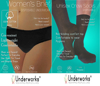 Underworks 10 Pack Combo of  Black Women Disposable panties, Crew Disposable Socks for Travel- Hospital Stays- Emergencies