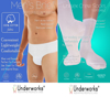 Underworks Disposable Undergarment Combo - 10-Pack of Men's Disposable 100% Cotton Underwear and 10-Pack of Disposable Crew Socks -  For Travel- Hospital Stays- Emergencies White