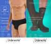 Underworks Disposable Undergarment Combo - 10-Pack of Men's Disposable 100% Cotton Underwear and 10-Pack of Disposable Crew Socks -  For Travel- Hospital Stays- Emergencies White