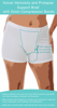 This boxer brief reduces swelling in the vulvar veins and relieve symptoms associated with Uterine prolapse, Cystocele, and Rectocele