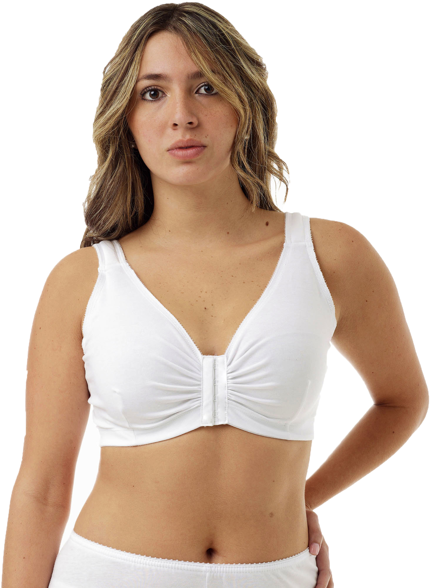 Underworks Mastitis Therapy Bra with Pockets - Hot Compress Pads Included -  Adjustable - Postpartum Breast Engorgement Relief - White 