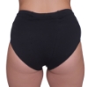 Underworks black panty brief after pregnancy including post C-sections for relief from vulvar varicosities, vulvar swelling, and Lymphedema