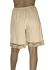 Underworks Women Cotton Laced Beige Split Skirt