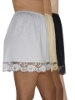 Underworks Women Cotton Slip Bloomers With Lace 3 Pack