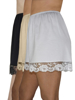 Underworks Women Cotton Split Skirt with Lace 3 Pack