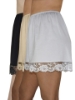 Underworks Women Cotton Split Skirt with Lace 3 Pack